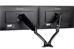 Support de bureau iiyama DS3002C-B1 à bras pneumatique articulé, pour 2 écrans
