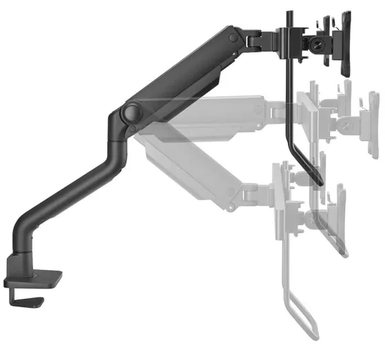 Support de bureau Neomounts DS75S-950BL2 pour 2 écrans de 17"-27" - noir (inclinable, rotatif et pivotant)