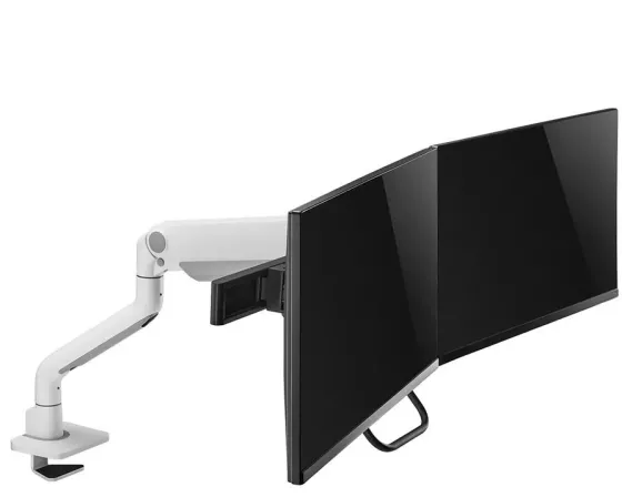 Support de bureau Neomounts DS75S-950WH2 pour 2 écrans de 17"-27" - blanc (inclinable, rotatif et pivotant)