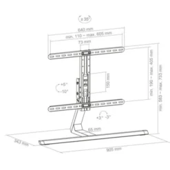 Support de table fixe Hagor HA Tablestand réglable en hauteur manuellement - 55-75