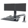 Support Ergotron WorkFit-A, double, avec surface de travail+