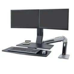 Support Ergotron WorkFit-A, double, avec surface de travail+