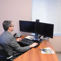 Support Ergotron WorkFit-A, double, avec surface de travail+