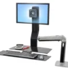 Support Ergotron WorkFit-A, LD simple avec plan de travail+.