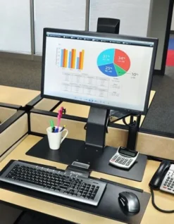 Support Ergotron WorkFit-A, LD simple avec plan de travail+.