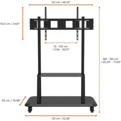 Support mobile/fixe celexon PRO Adjust-55120MP réglable en hauteur manuellement - 55’’-120’’