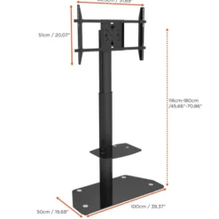 Support mobile/fixe celexon PRO Adjust-3270MP réglable en hauteur manuellement - 32’’-70’’ (Portrait / inclinable de 15°)