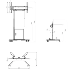 Support mobile Hagor HP Twin Lift M-B réglable en hauteur électriquement - 55