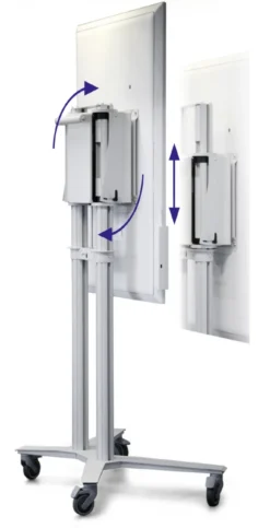 Support mobile PeTa Flip Lift réglable en hauteur manuellement, pour le Samsung Flip WM55H/R + WM65R, blanc
