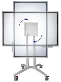 Support mobile PeTa Flip Lift réglable en hauteur manuellement, pour le Samsung Flip WM55H/R + WM65R, gris clair