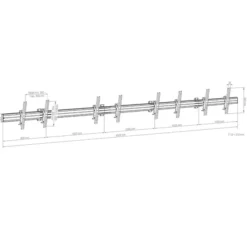 Support mural Hagor comPROnents® Menuboard pour 4 Displays - 46