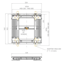 Support mural TV/Display super plat Hagor VWH-1-Slim pour mur vidéo- 42
