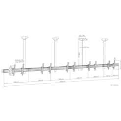 Support plafond Hagor comPROnents® Menuboard pour 5 Displays - 46