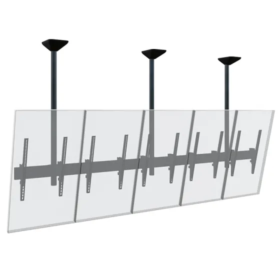 Support plafond Hagor comPROnents® Menuboard pour 5 Displays - 46"-65" (Portrait, inclinable)
