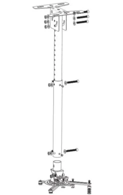 Support plafond Optoma OCM815B - 58-83 cm, noir (inclinable, rotatif et pivotant)