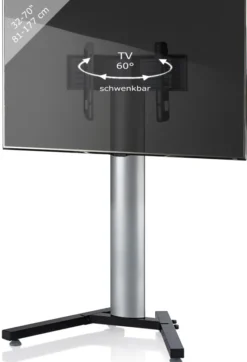 Support TV sur pied VCM "Stadino Mini", argent