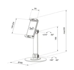 Support universel Neomounts DS15-540BL1 pour tablettes de 4,7