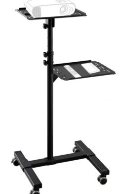 Table mobile de présentation celexon PT3020 pour vidéoprojecteur, à 2 plateaux - Noir