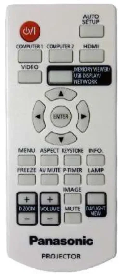 Télécommande Panasonic pour PT-LB332/382/412, PT-LW312/362, PT-TW342/343, PT-TX312/402