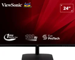 ViewSonic VA2432-MHD-3 moniteur IPS Full HD 24 pouces avec 100 Hz, DisplayPort, HDMI et VGA