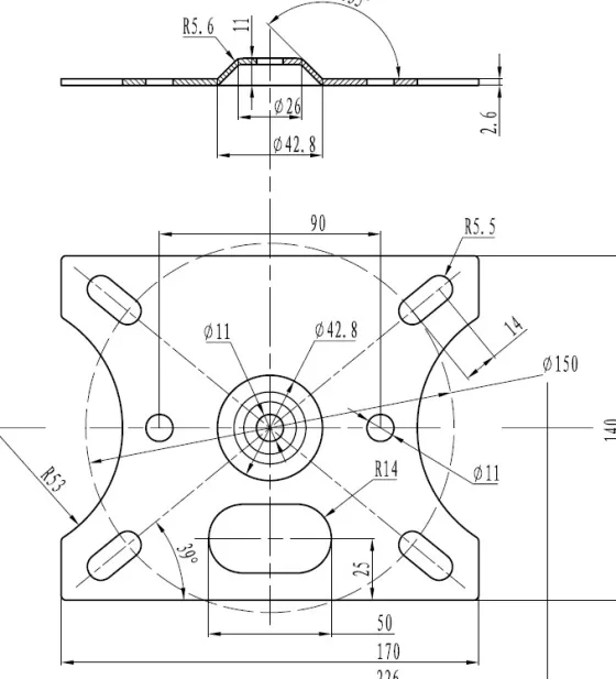 Vision TM-CC Support plafond pour projecteur avec faible distance au plafond