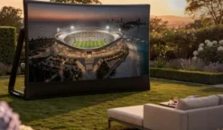visunext Ensemble vidéoprojecteur et écran de projection pour le visionnage en plein air de matchs de football