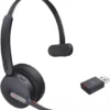 Yealink WH64 - Micro-casque mono, Hybrid DECT & Bluetooth, certifié pour Microsoft Teams
